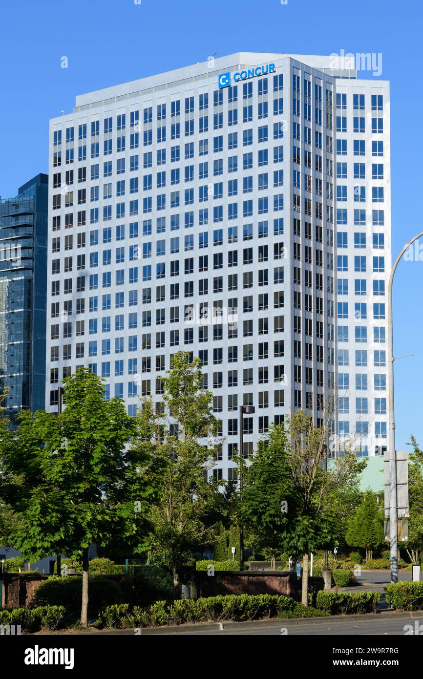 Bellevue, WA, USA - June 6, 2023; SAP Concur Technologies worldwide headquarers building in downtown Bellevue Washington Stock Photo