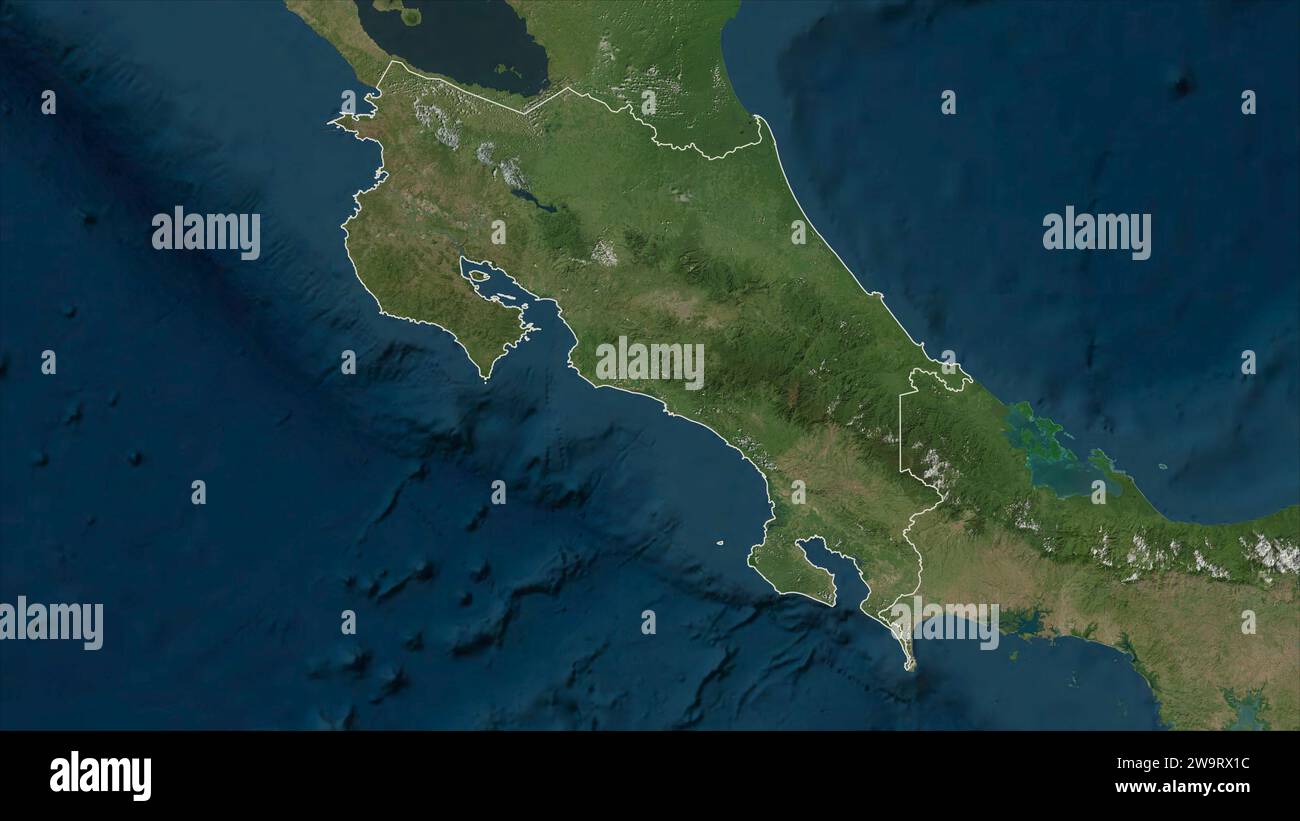 Costa Rica outlined on a high resolution satellite map Stock Photo Alamy
