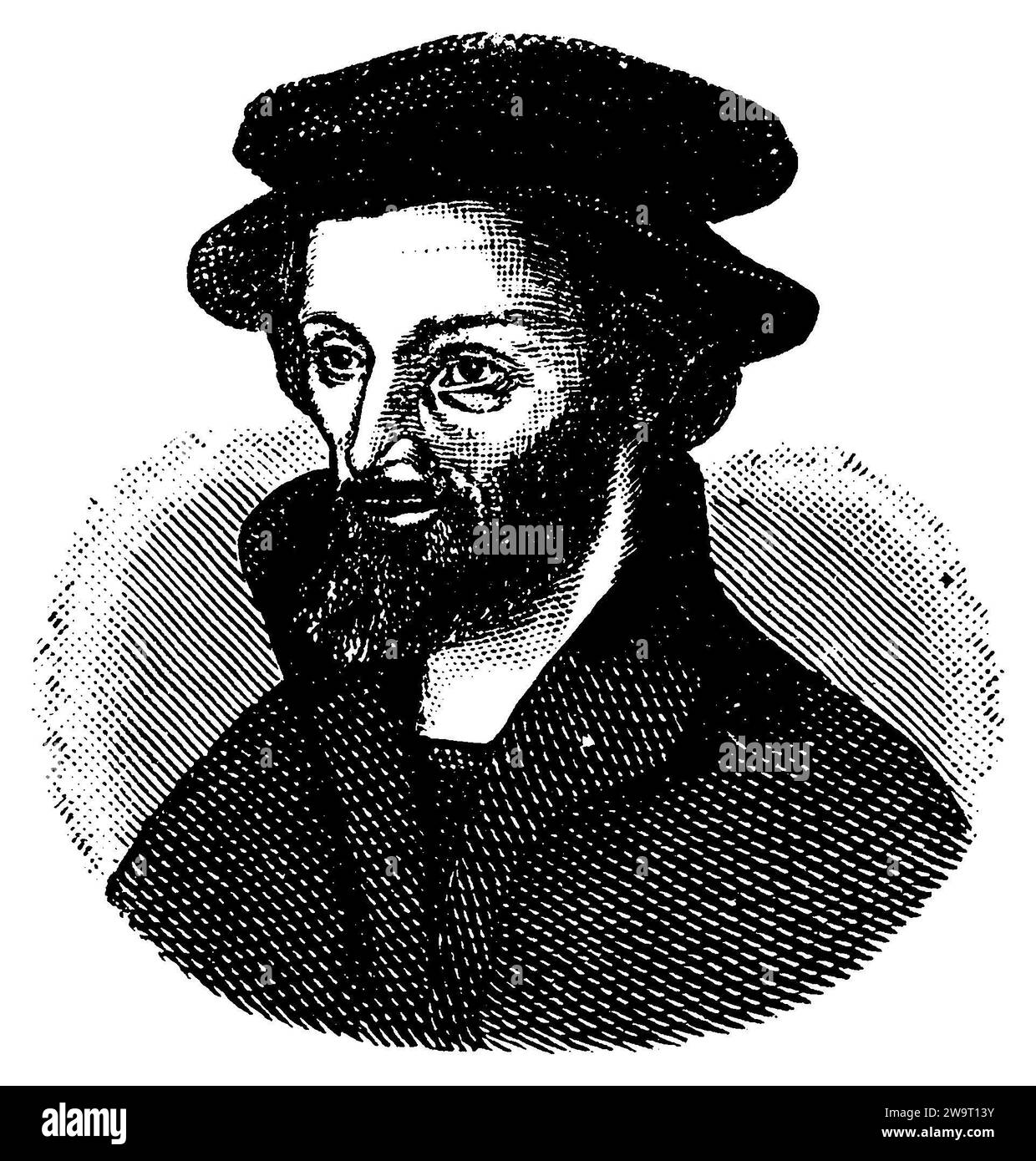 Philipp Melanchthon (1497-1560), German classical philologist, ,  (picture book, 1881), Philipp Melanchthon (1497-1560), deutscher Altphilologe, Philipp Melanchthon (1497-1560), philologue allemand spécialiste des langues anciennes Stock Photo