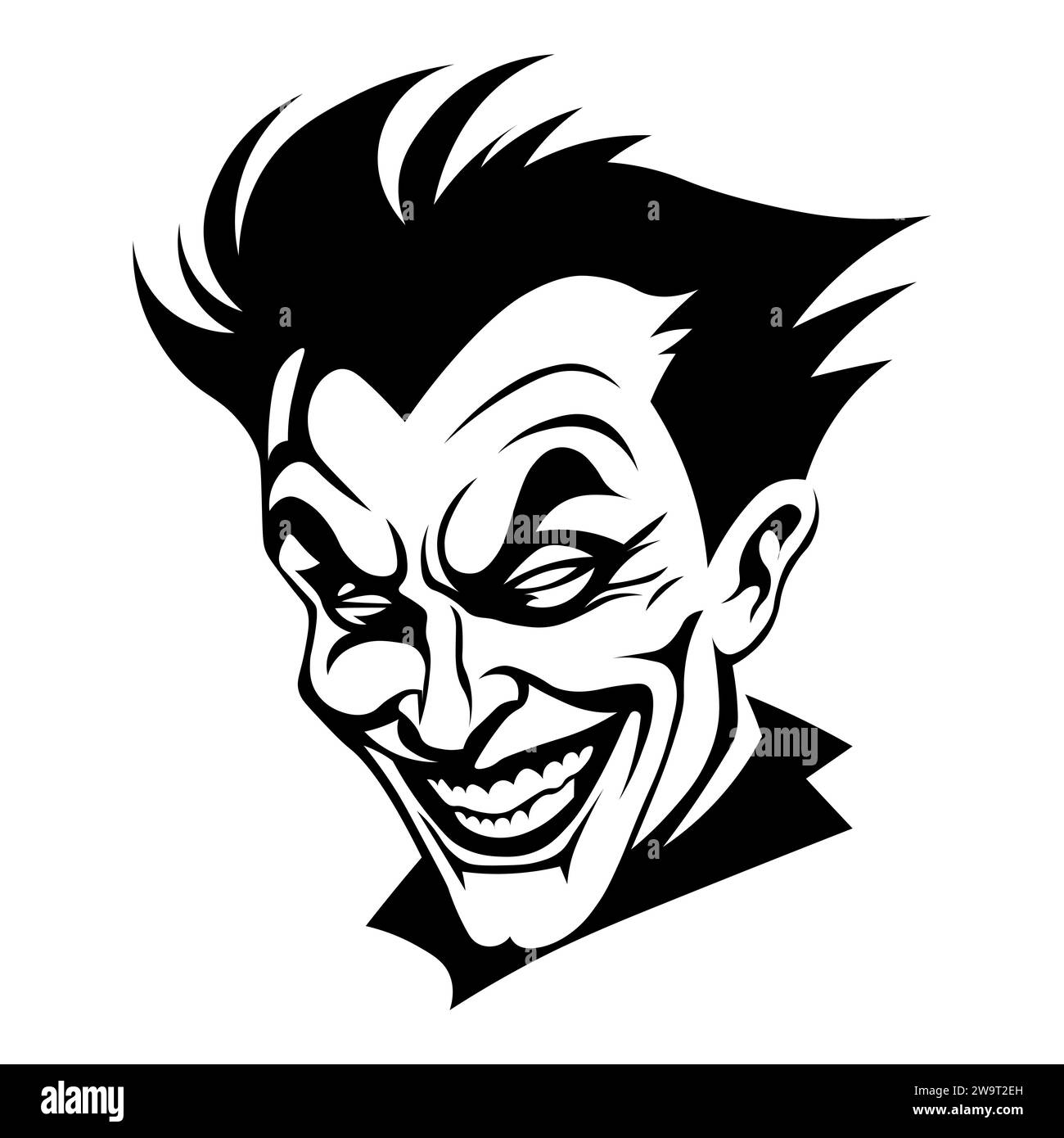 Joker black vector icon on white background Stock Vector