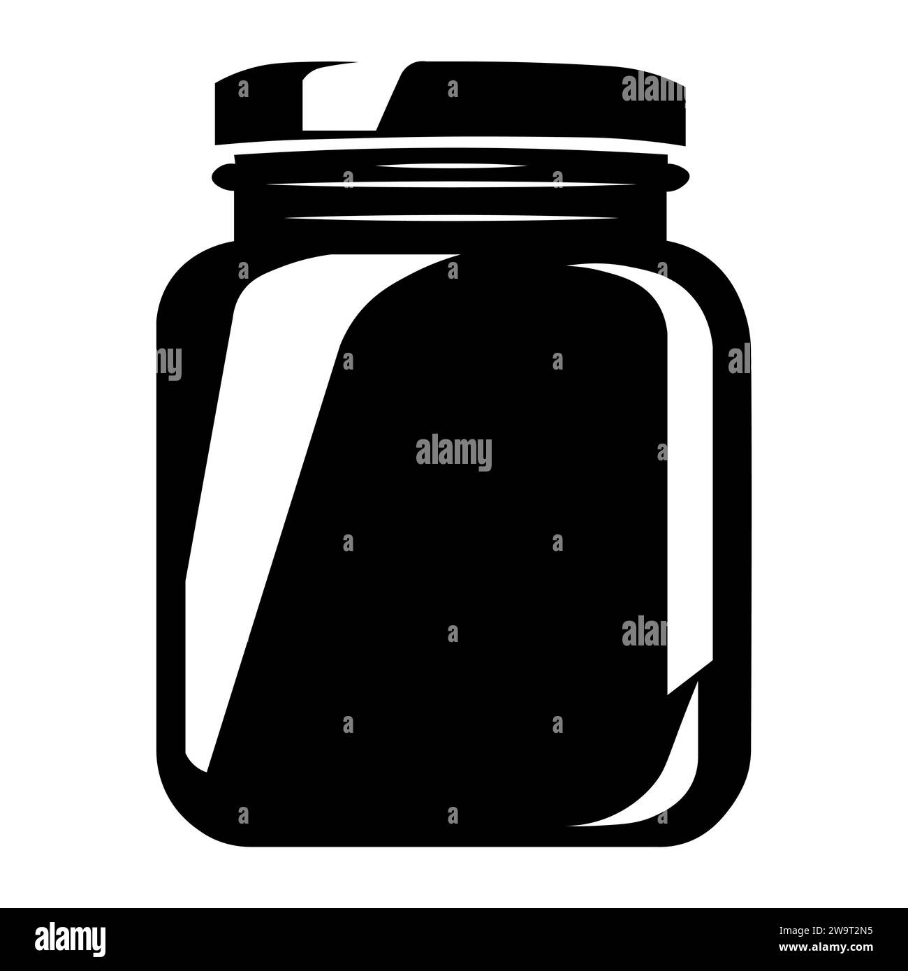 Jar black vector icon on white background Stock Vector