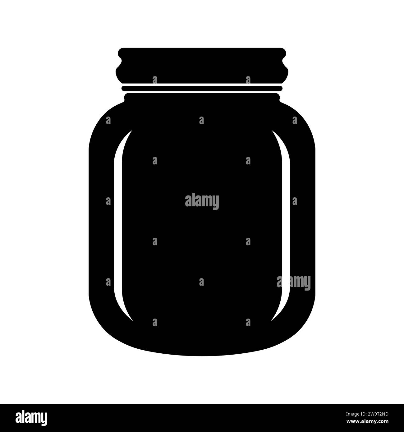 Jar black vector icon on white background Stock Vector