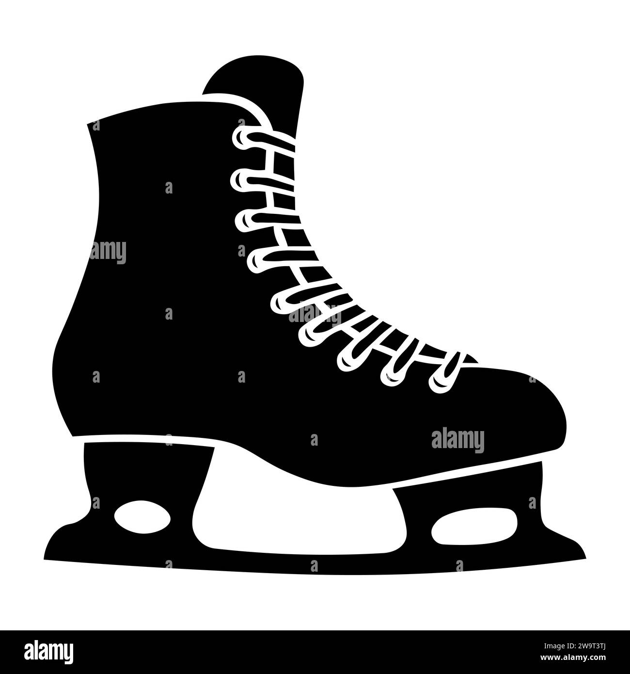 Ice skate black vector icon on white background Stock Vector Image