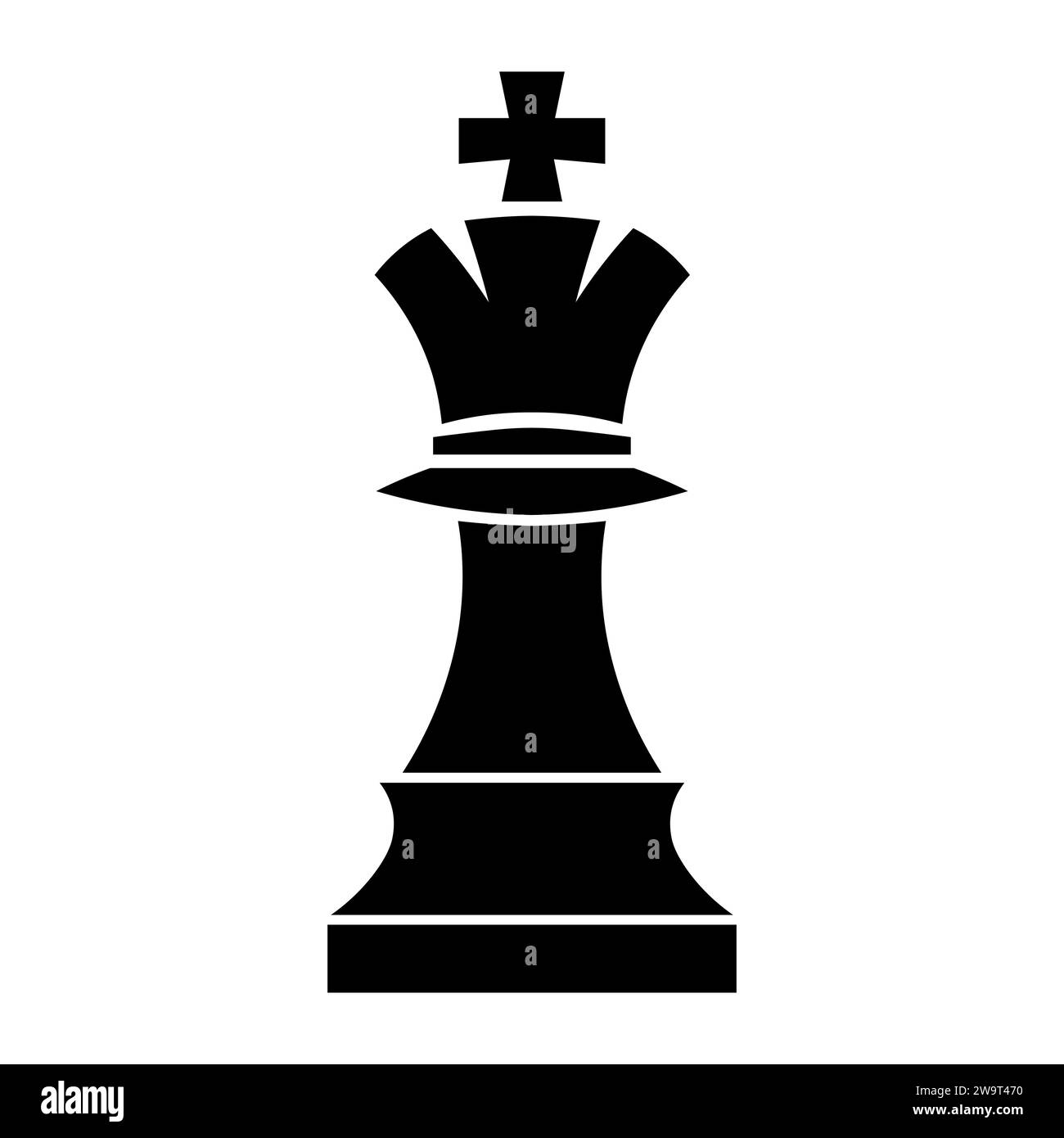 Chess king black vector icon on white background Stock Vector