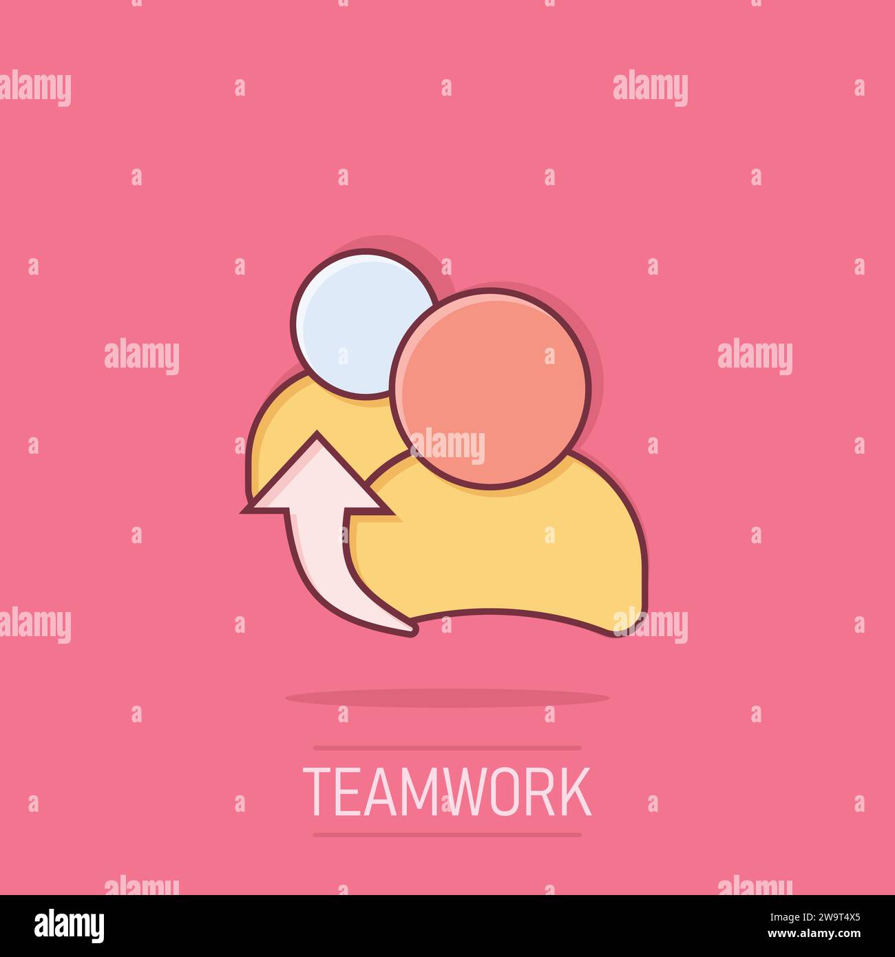 People referral icon in comic style. Business communication vector ...
