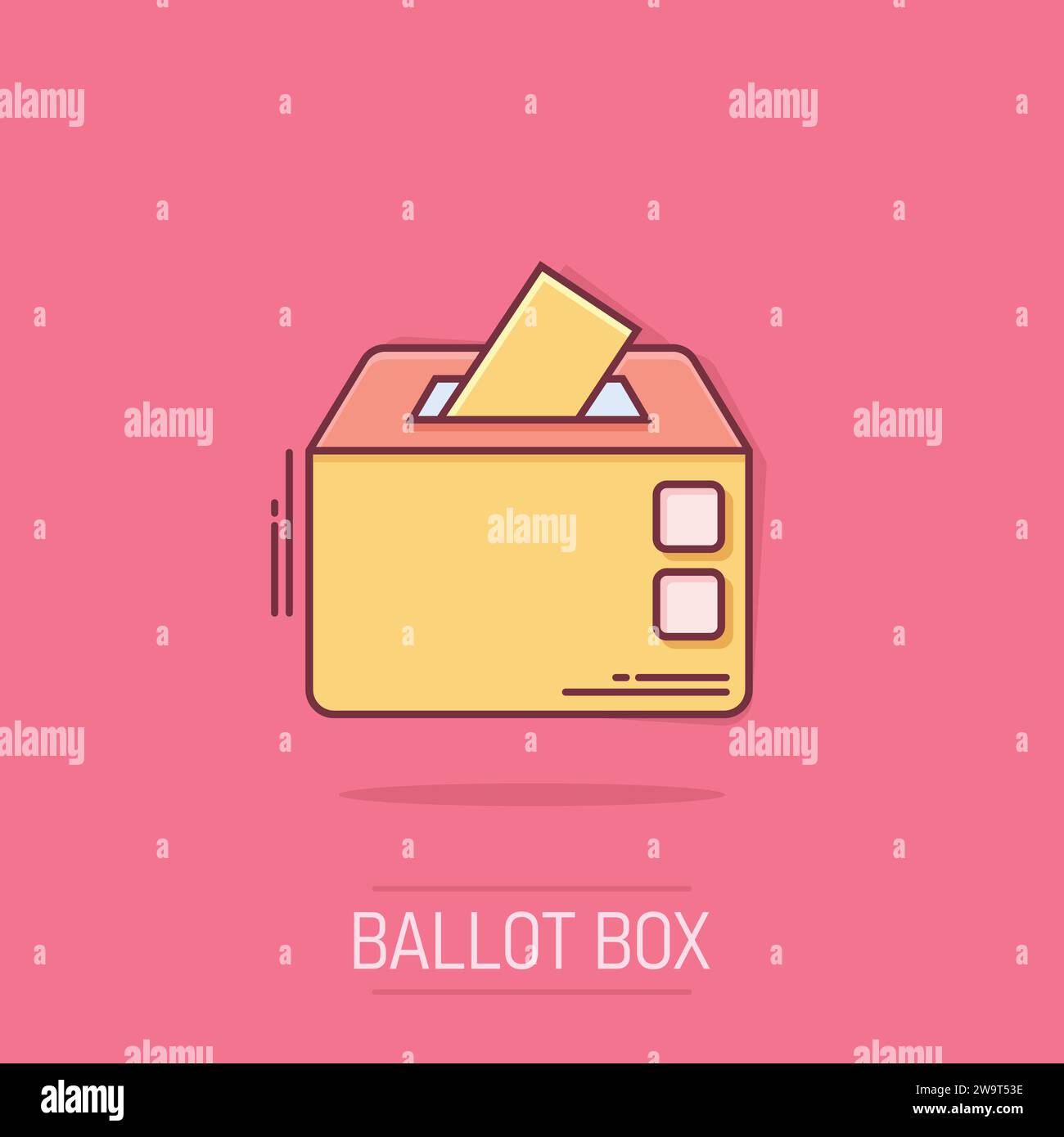 Election voter box icon in comic style. Ballot suggestion vector ...