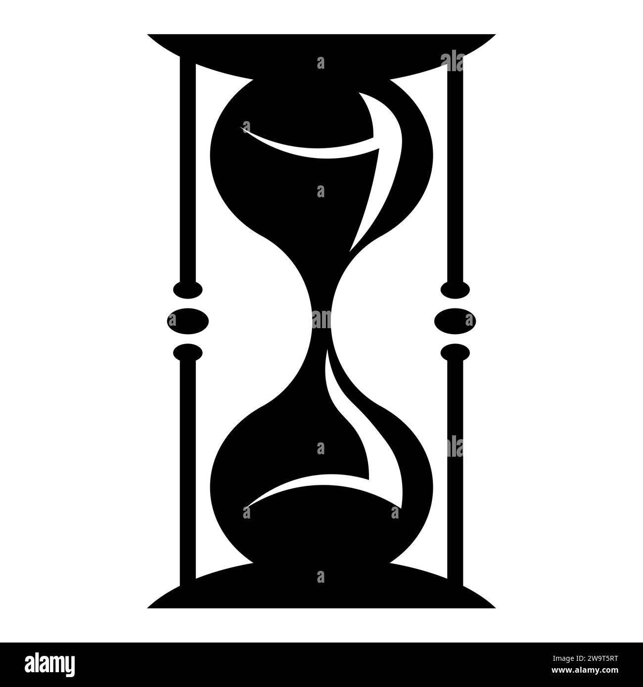 Hourglass black vector icon on white background Stock Vector Image ...