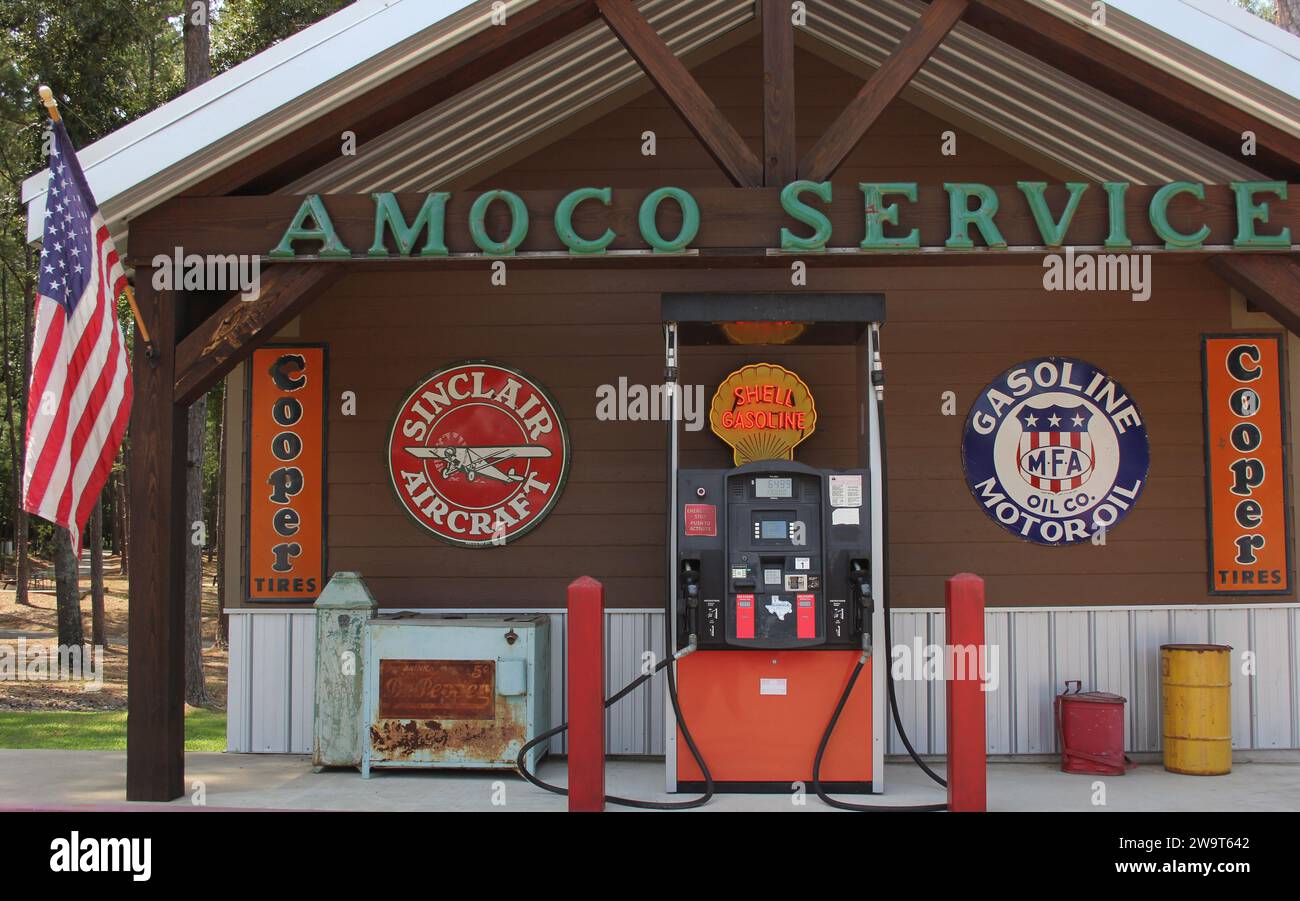 Whitehouse, TX June 22, 2023 Old Gas Station at the Boulders on Lake