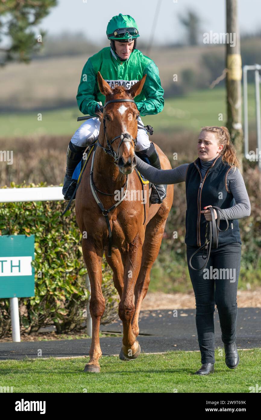 Torpillo, ridden by Daryl Jacob and trained by Nigel Twiston-Davies, wins the Class 3 handicap chase at Wincanton, March 21st 2022 Stock Photo