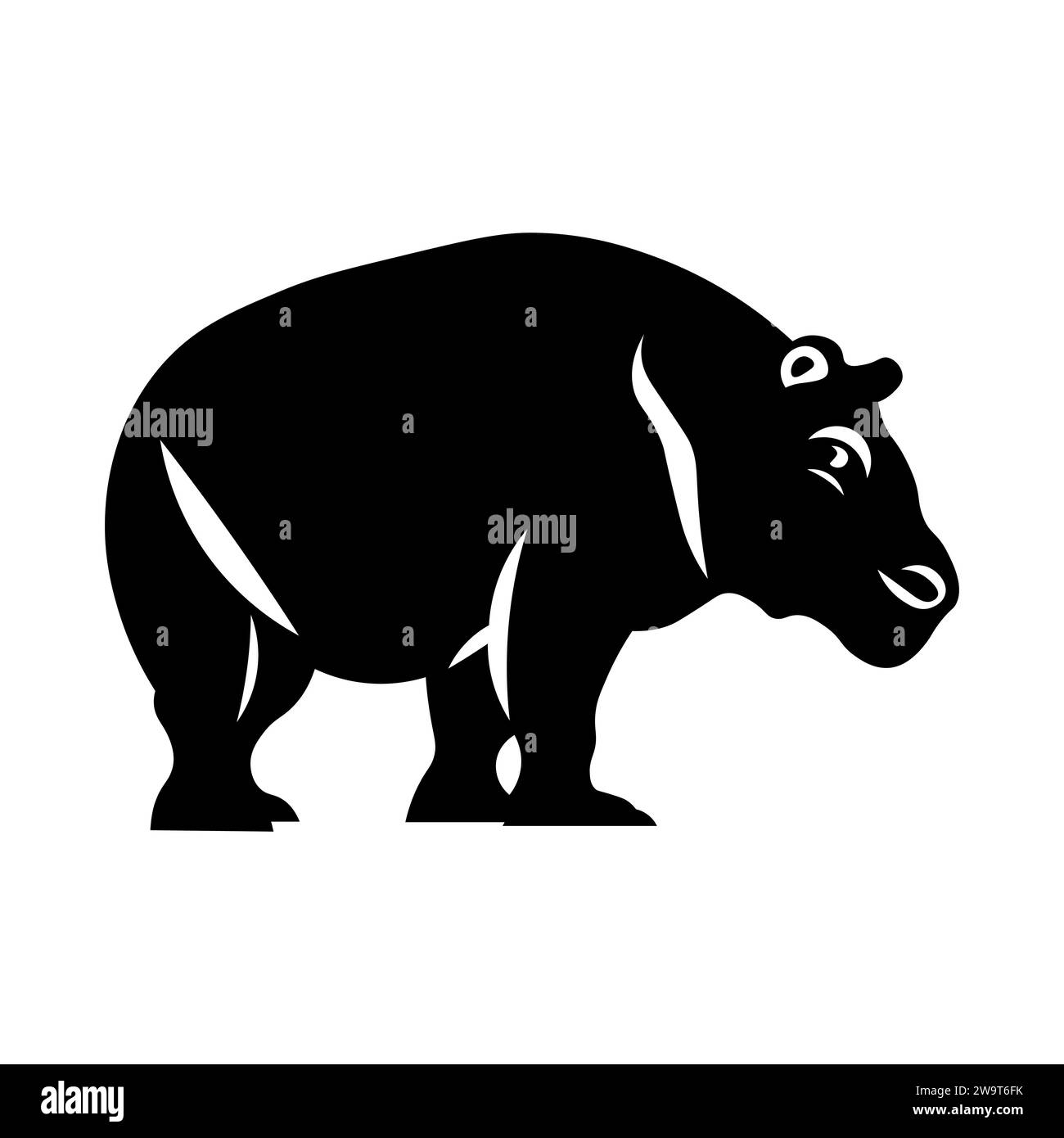 Hippo drawing Cut Out Stock Images & Pictures - Alamy