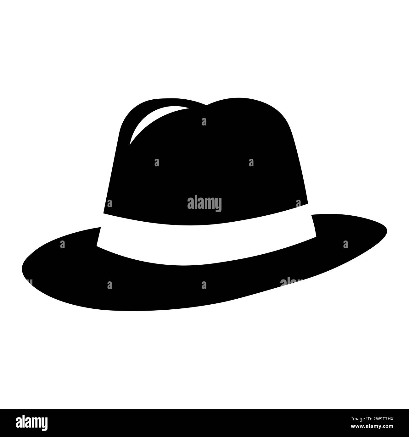 Hat black vector icon on white background Stock Vector