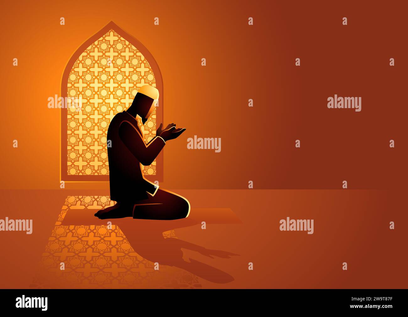 Muslim male praying inside Stock Vector Images - Alamy