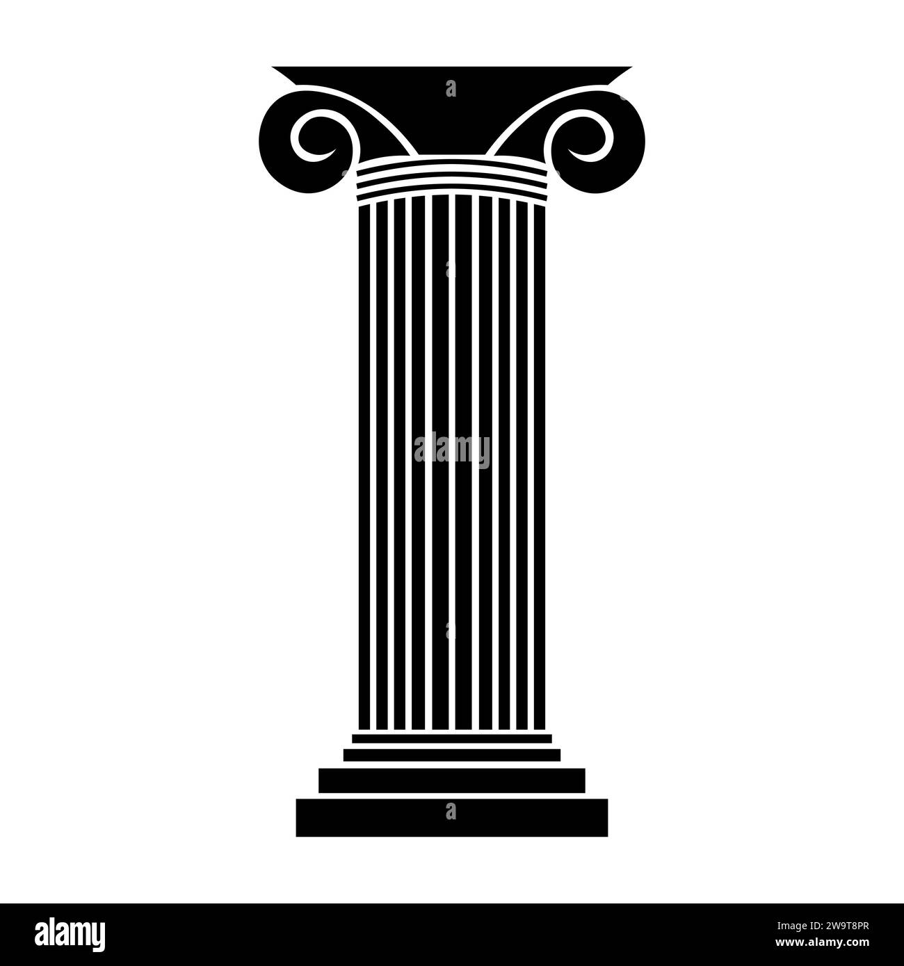 Greek pillar black vector icon on white background Stock Vector Image