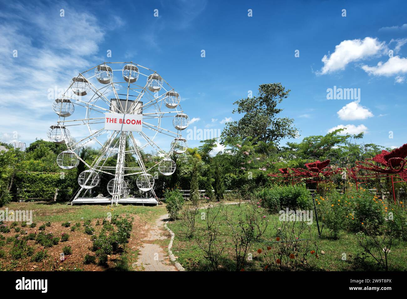 Khao Yai, Thailand - Jun 3, 2019: Large floral garden with gorgeous flowers and beautiful scenery in The Bloom by TV Pool, Khao Yai, Thailand - The Bl Stock Photo