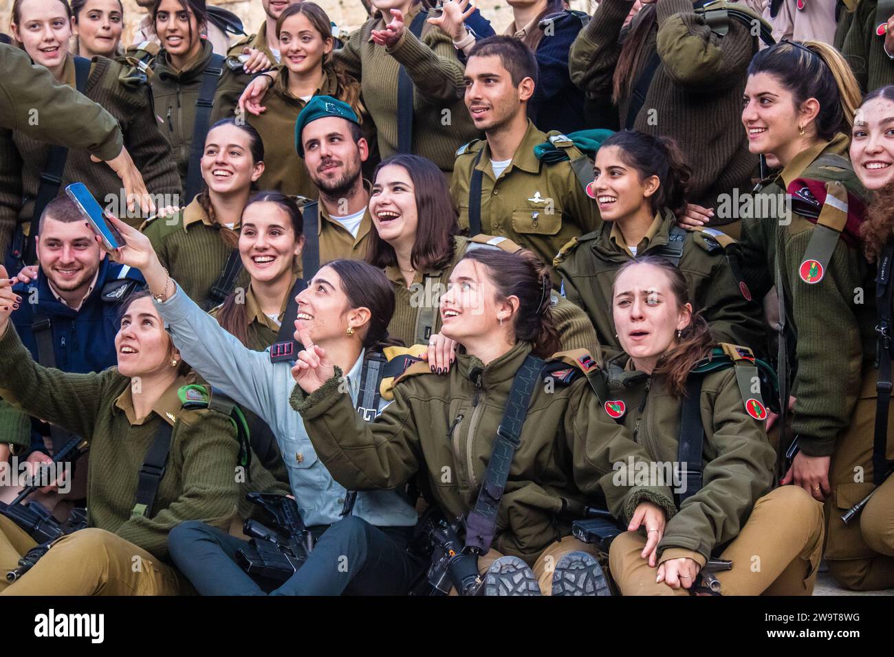 Portrait of a group of soldiers, Induction ceremony for new graduates ...
