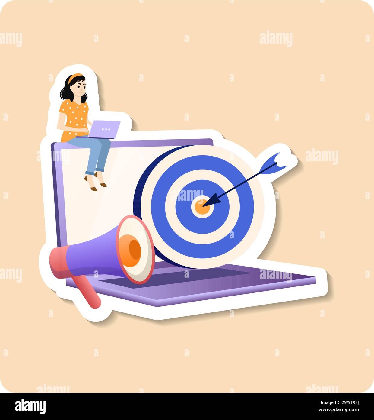Niche marketing sticker sticker illustration. Behavioral targeting