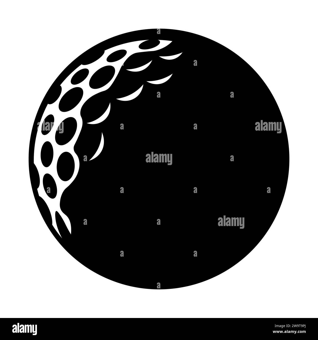 Golf ball black vector icon on white background Stock Vector Image ...