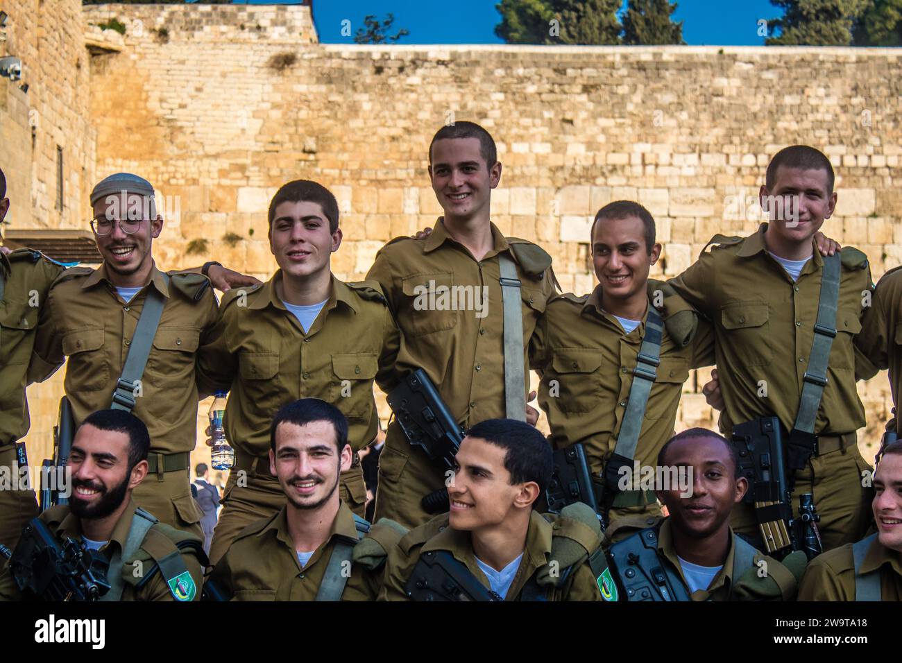 Portrait of a group of soldiers, Induction ceremony for new graduates ...