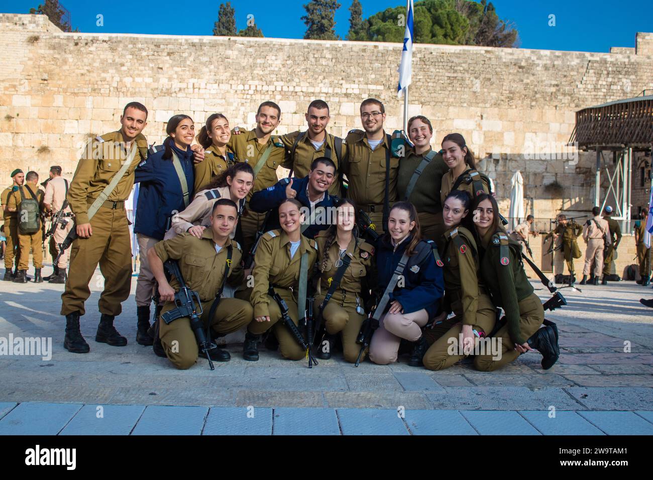 Portrait of a group of soldiers, Induction ceremony for new graduates ...