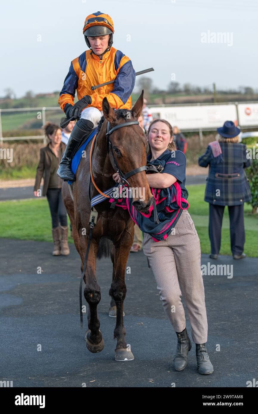 Mitchell Bastyan rides Wetanwindy for trainer Milton Harris at Wincanton, March 21st 2022 Stock Photo