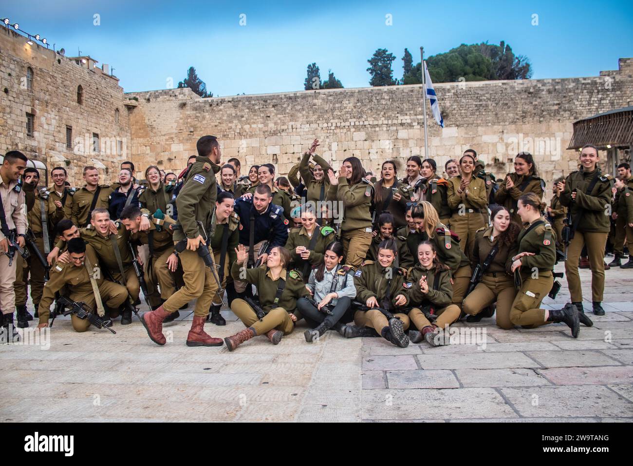 Portrait of a group of soldiers, Induction ceremony for new graduates ...
