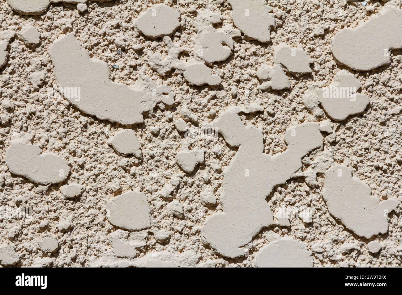 Fresh concrete wall in the construction site, gray wall with cement floor, construction background renovation process, abstract. Stock Photo