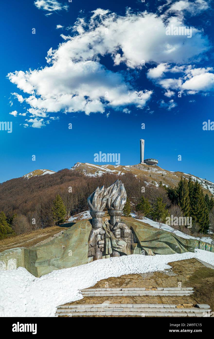 The Memorial House of the Bulgarian Communist Party sits on Buzludzha ...