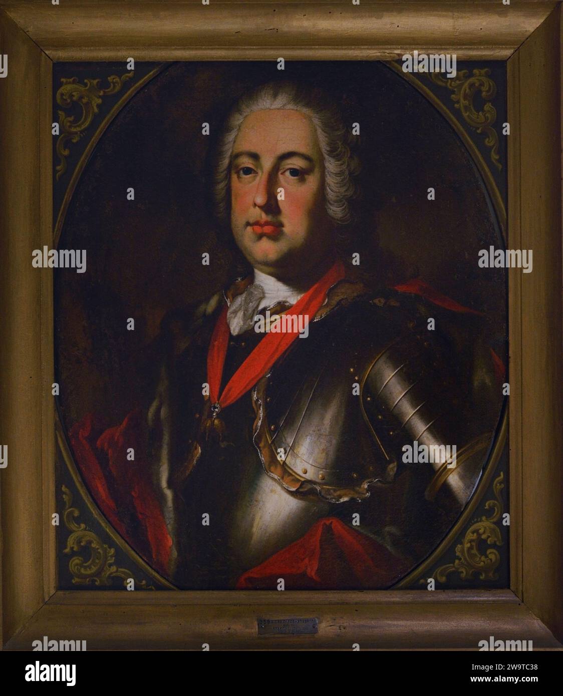 Johann Georg Fockhetzer. Bavarian painter, active in Cremona between 1758 and 1773. Portrait of a knight wearing armour of the Cauzzi family. Oil on canvas. Museo Civico Ala Ponzone. Cremona. Lombardy. Italy. Stock Photo