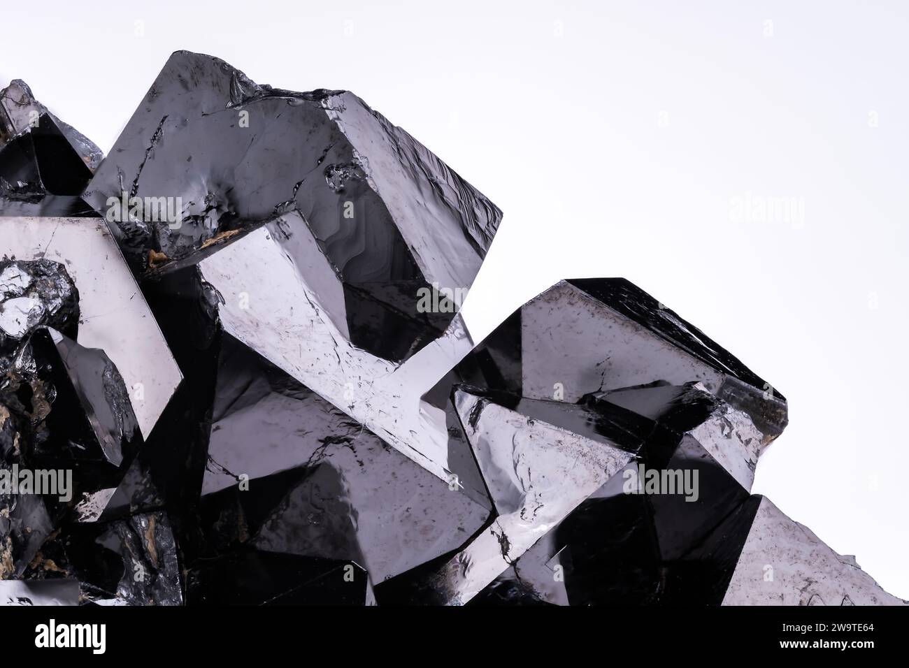 Magnetite (natural magnet, iron ore) detail close-up semi-precious gemstone macro Stock Photo