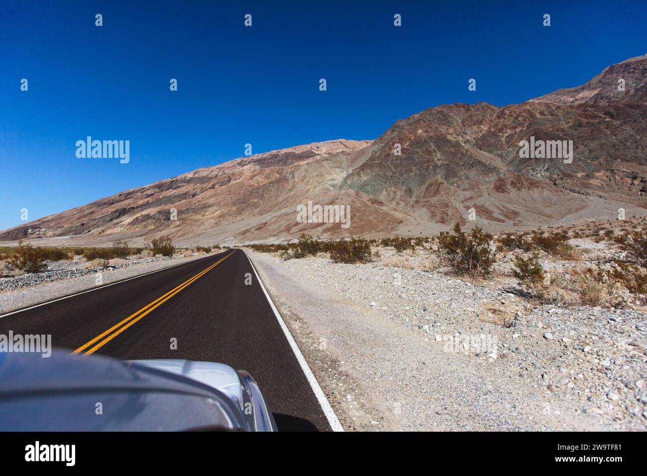 View of Mojave Desert national reserve landscape, an arid rainshadow desert, California, United