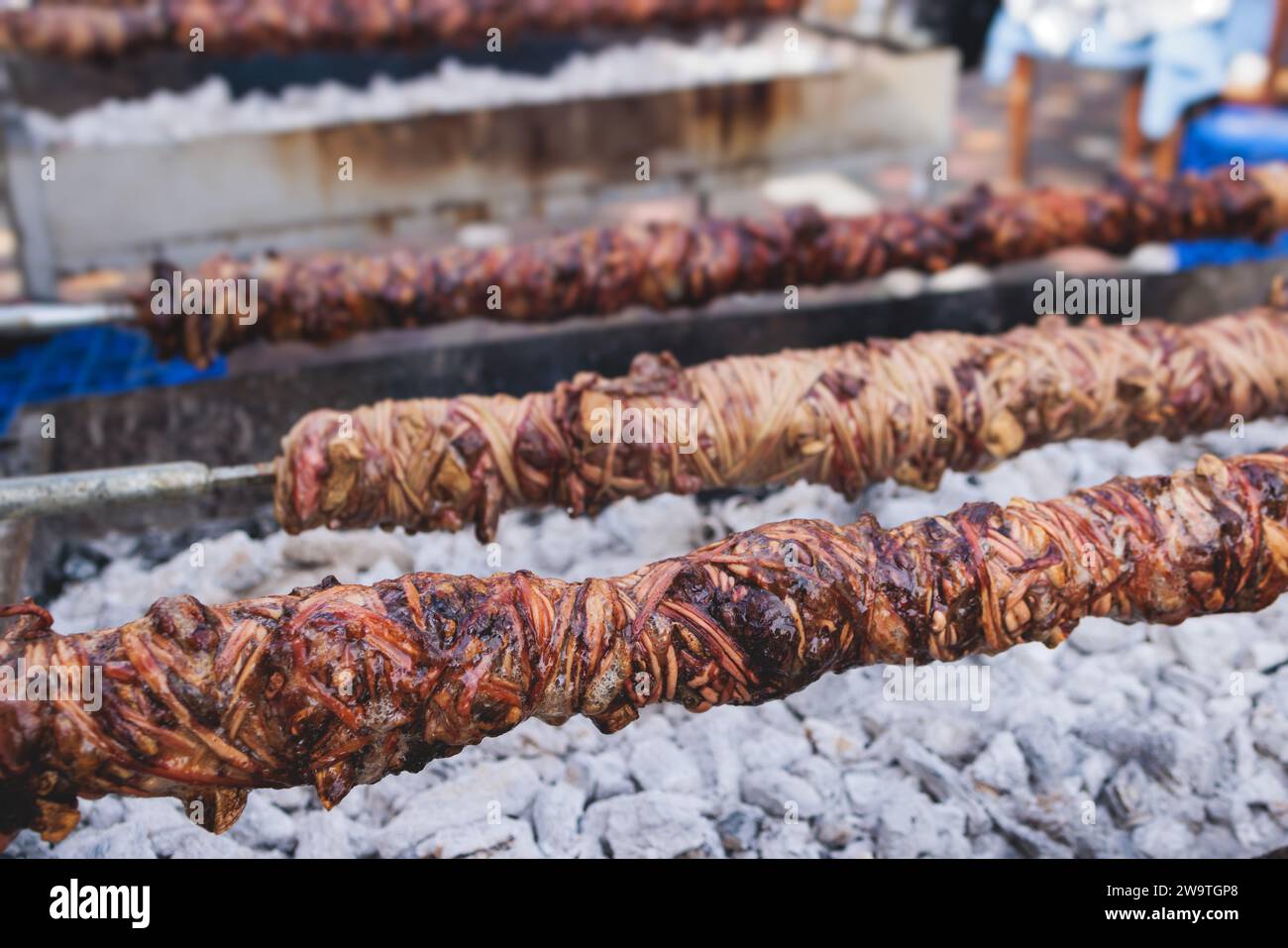 Offak Cooking Easter in Greece, process of cooking traditional greek Easter dish ...
