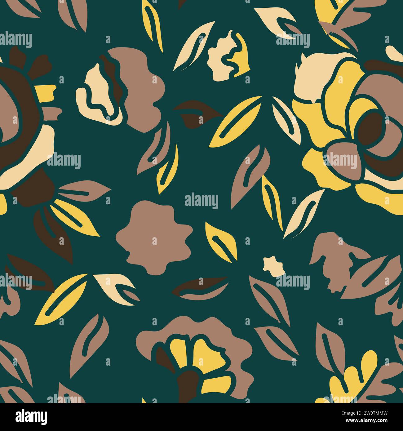 Modern exotic floral jungle pattern. Collage contemporary seamless ...