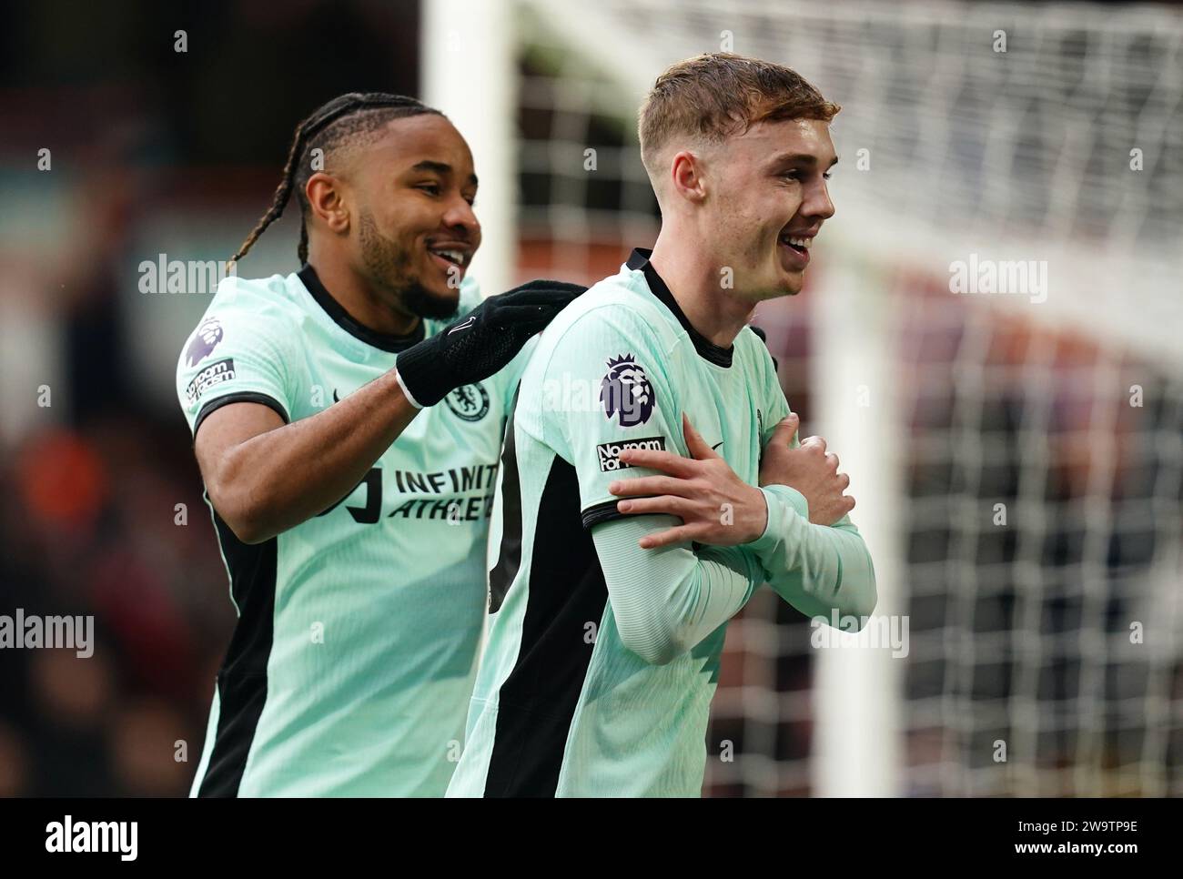 Chelsea's Cole Palmer celebrates scoring their side's third goal of the game during the Premier League match at Kenilworth Road, Luton. Picture date: Saturday December 30, 2023. Stock Photo