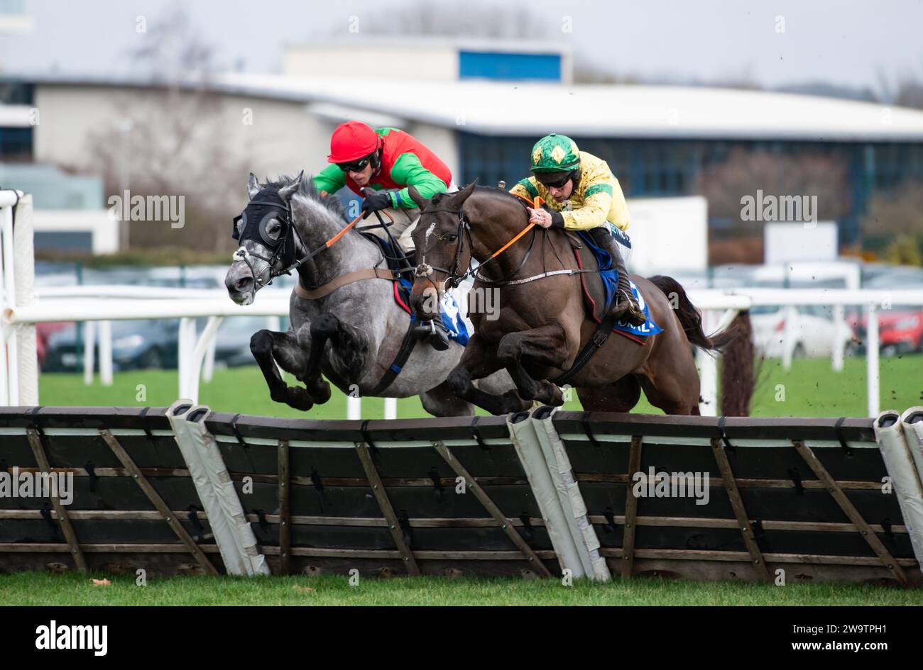 Rambo T and Gavin Sheehan win the Coral Racing Club Join For Free Handicap Hurdle for trainer Olly Murphy and owners MPB Contractors Limited. Credit: JTW Equine Images/ Alamy Live News Stock Photo