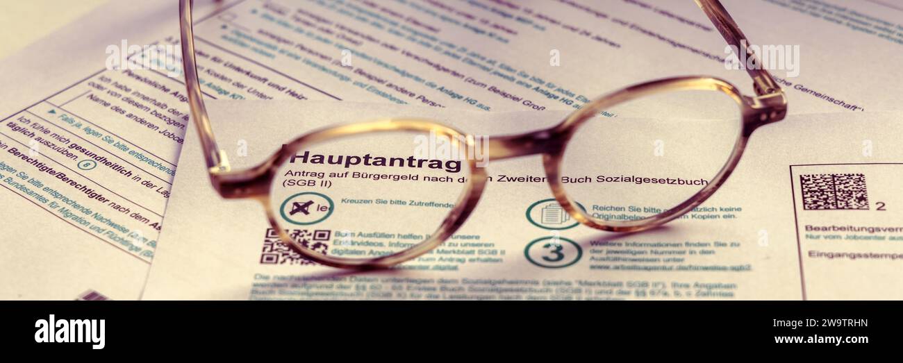 Application form for the Buergergeld in Germany. Stock Photo
