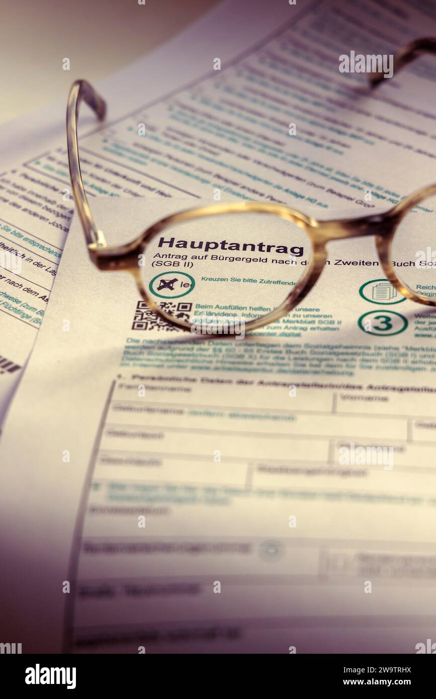 Application form for the Buergergeld in Germany. Stock Photo