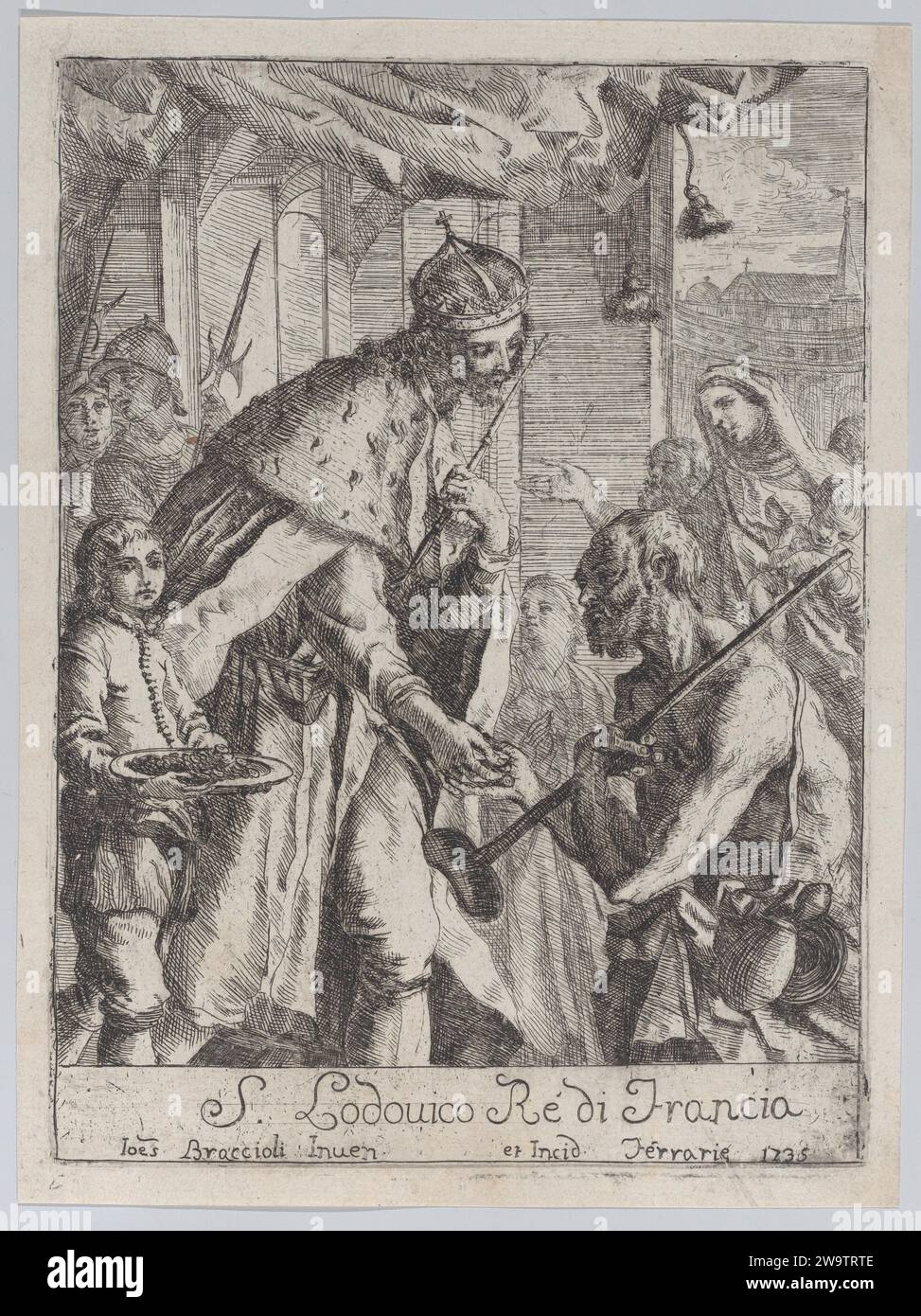 Saint Louis giving alms to the poor 1969 by Giovanni Francesco