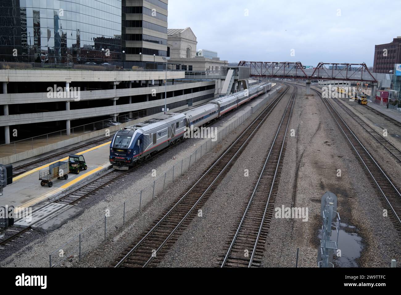 Kansas City Missouri December 23, 2023 Amtrak Train at Historic Union Station in KC Stock