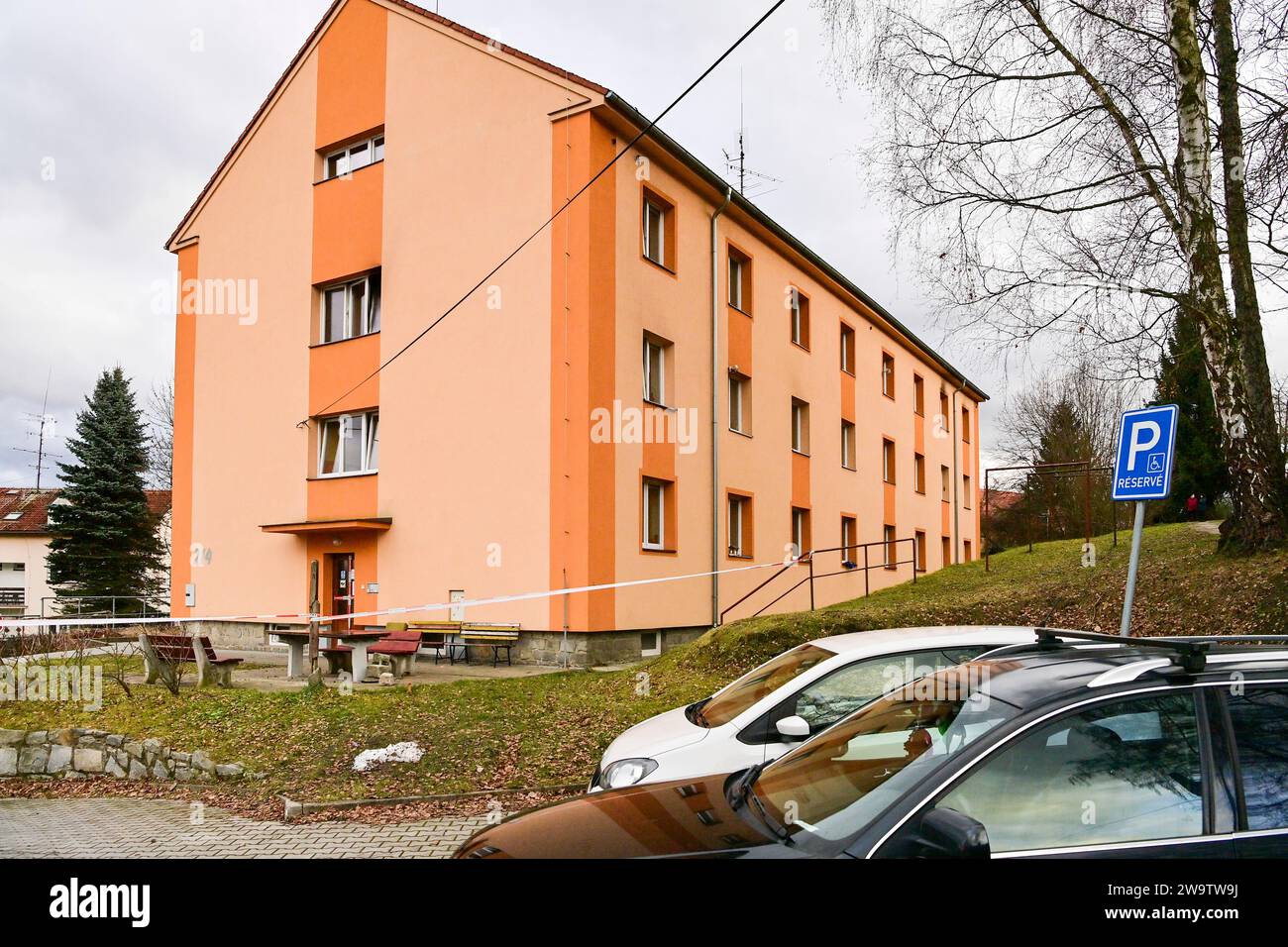 Vetrni, Czech Republic. 30th Dec, 2023. Several people got injured in a fire in a home care facility that started from a candle in Vetrni on Friday, December 29, 2023, Cesky Krumlov region, Czech Republic. Photo taken on December 30, 2023. Credit: Vaclav Pancer/CTK Photo/Alamy Live News Stock Photo