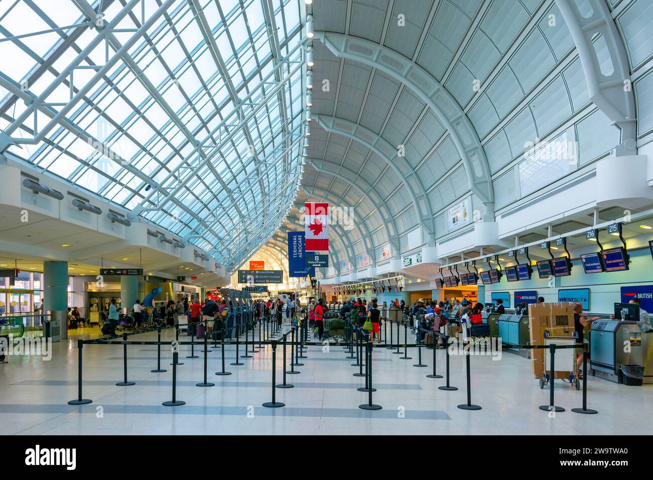 Toronto, Ontario, Canada-June 23, 2014: The Toronto Pearson International Airport is one of the busiest in the world Stock Photo