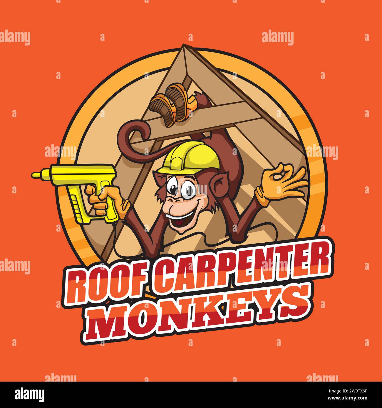 The Carpenter Monkey Mascot Vector Design Stock Vector Image & Art - Alamy
