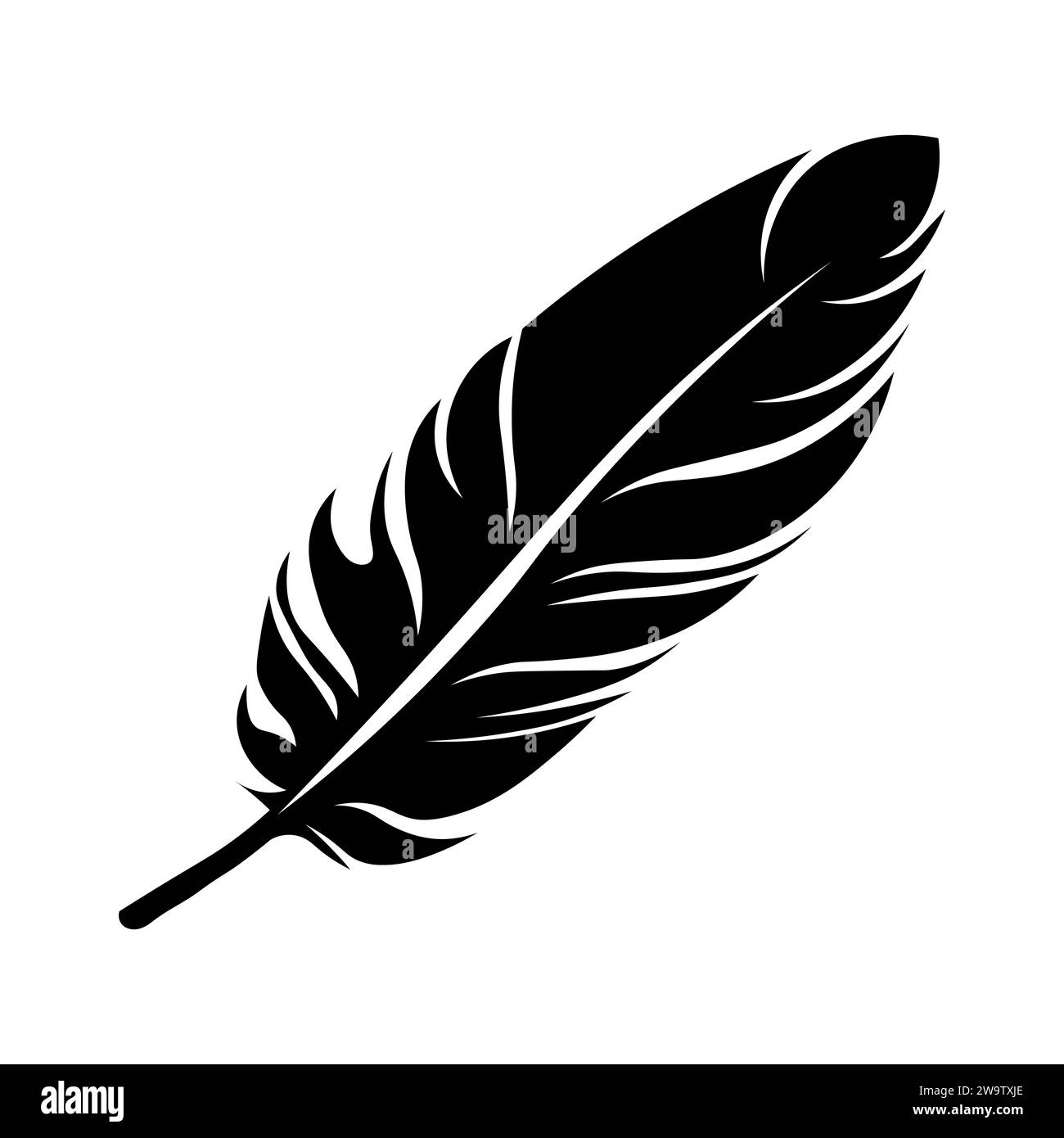 Feather black vector icon on white background Stock Vector Image & Art ...