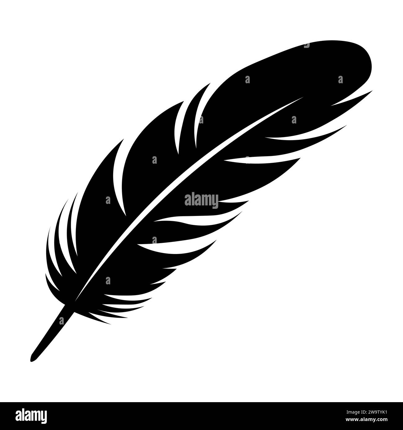 Feather black vector icon on white background Stock Vector Image & Art ...