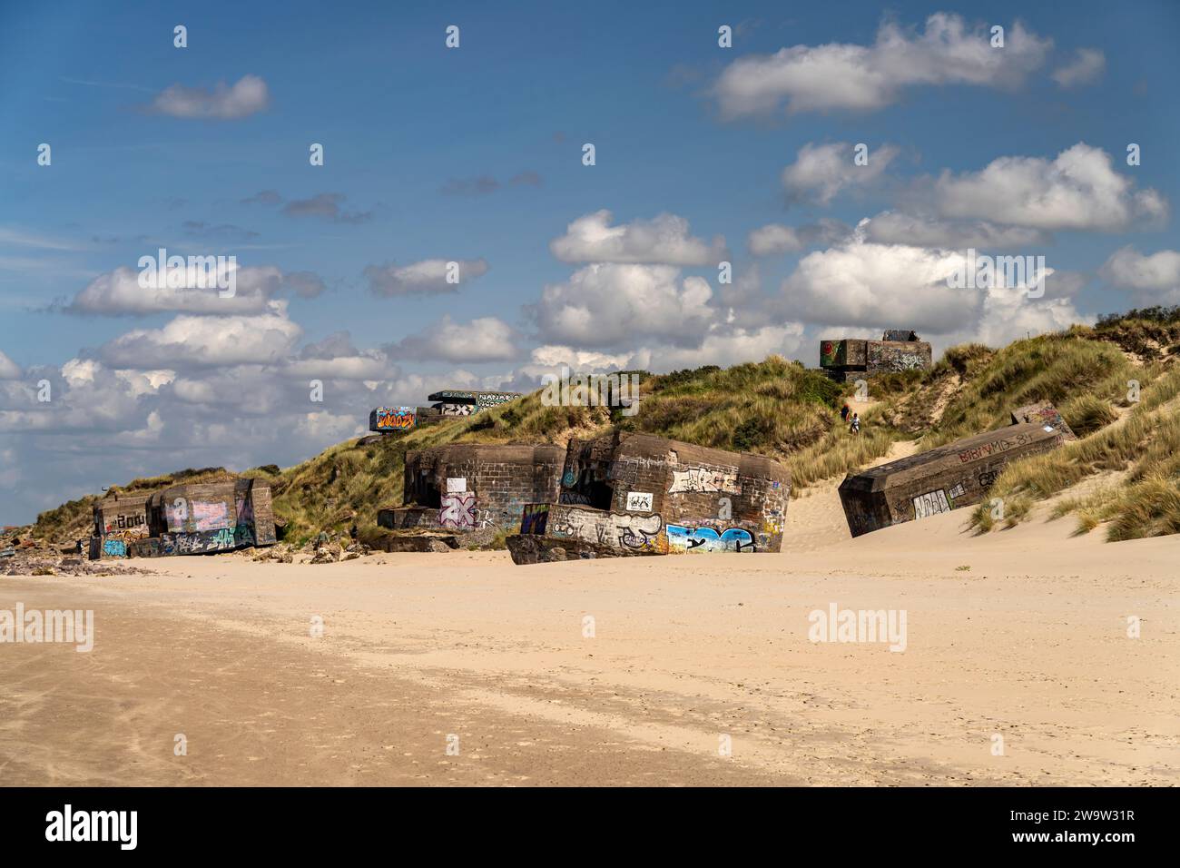 Weltkriegs Bunker am Strand von Leffrinckoucke an der Côte d’Opale oder