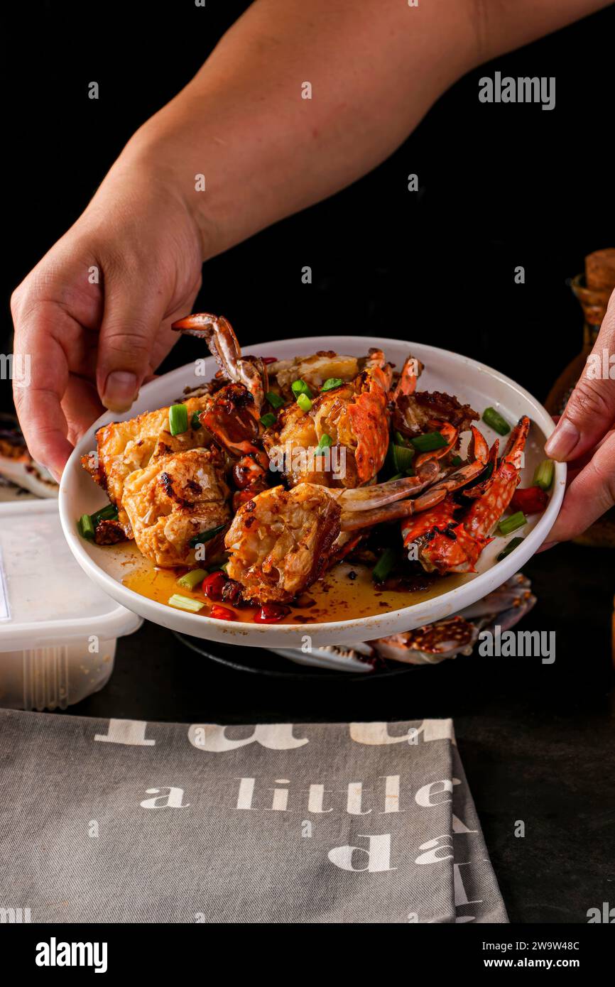 Clear images of mud crabs, grilled crab dishes, high quality images for