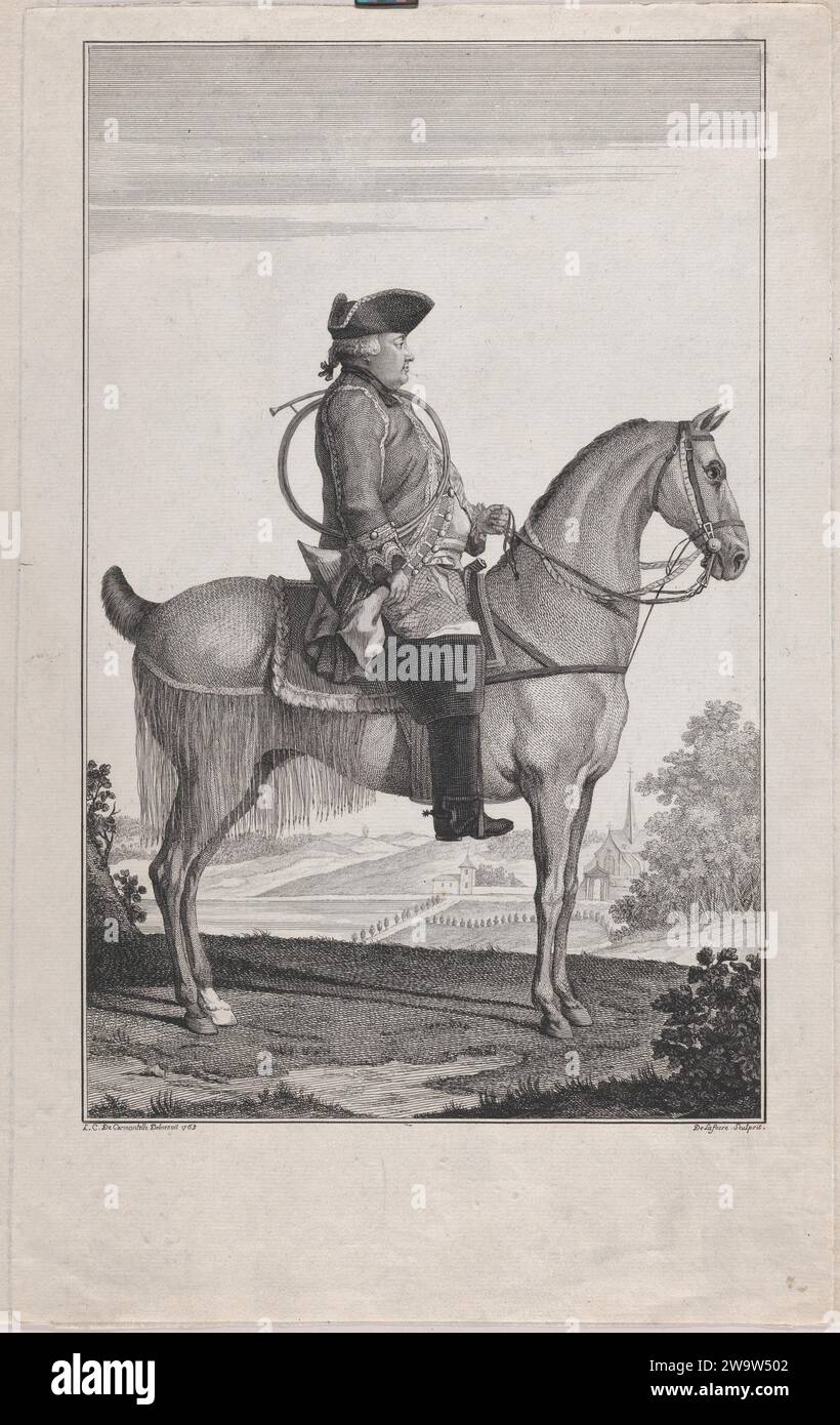 Portrait of Louis-Philippe, Duc d'Orleans, on Horseback 1951 by Louis de Carmontelle Stock Photo