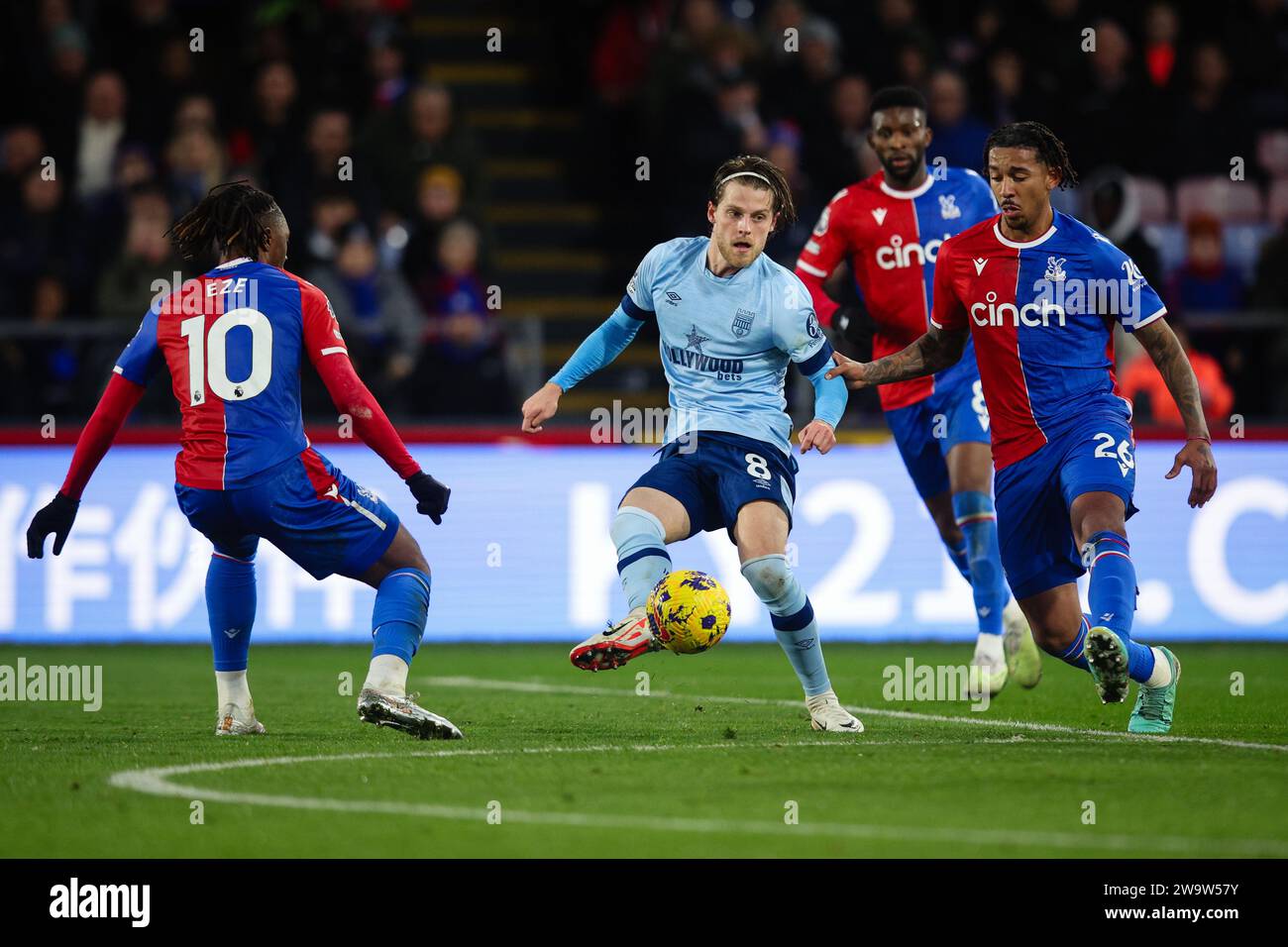 LONDON, UK - 30th Dec 2023:  Mathias Jensen of Brentford in action during the Premier League match between Crystal Palace FC and Brentford FC at Selhurst Park  (Credit: Craig Mercer/ Alamy Live News) Stock Photo