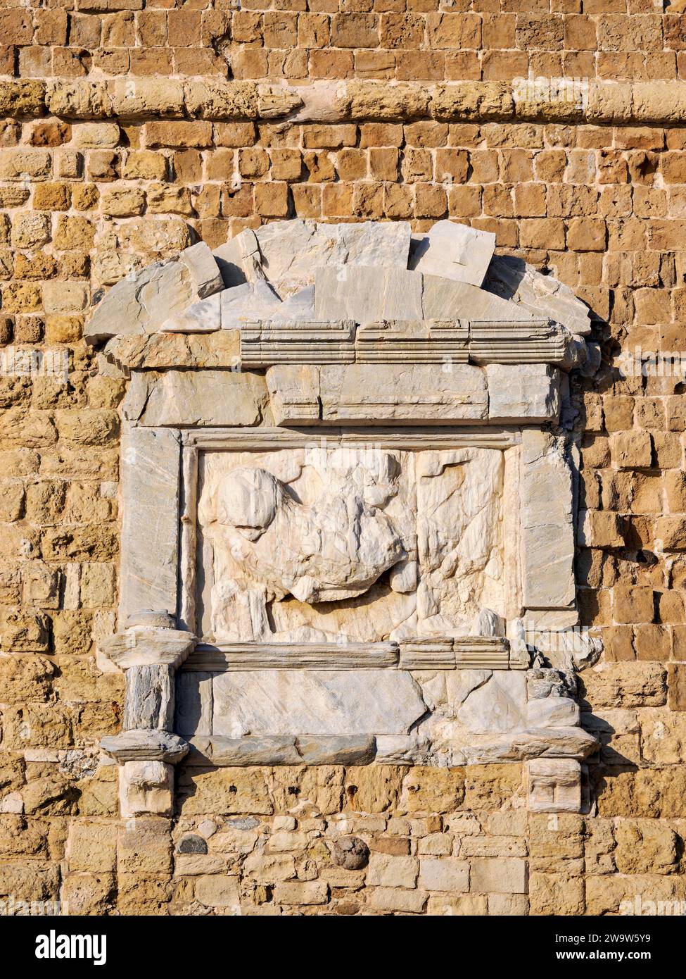 Relief at The Koules Fortress, City of Heraklion, Crete, Greece Stock Photo
