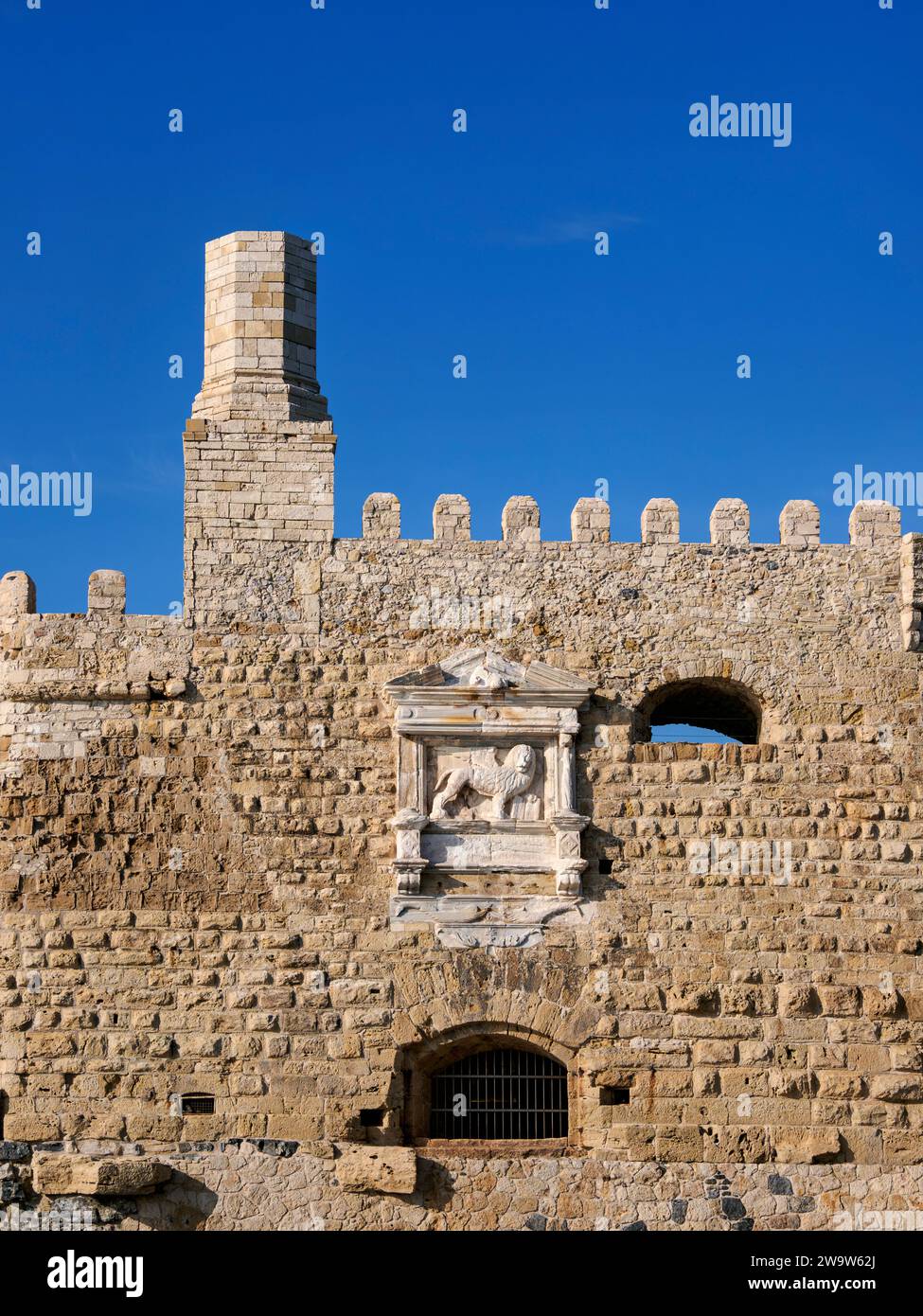 The Koules Fortress, detailed view, City of Heraklion, Crete, Greece Stock Photo