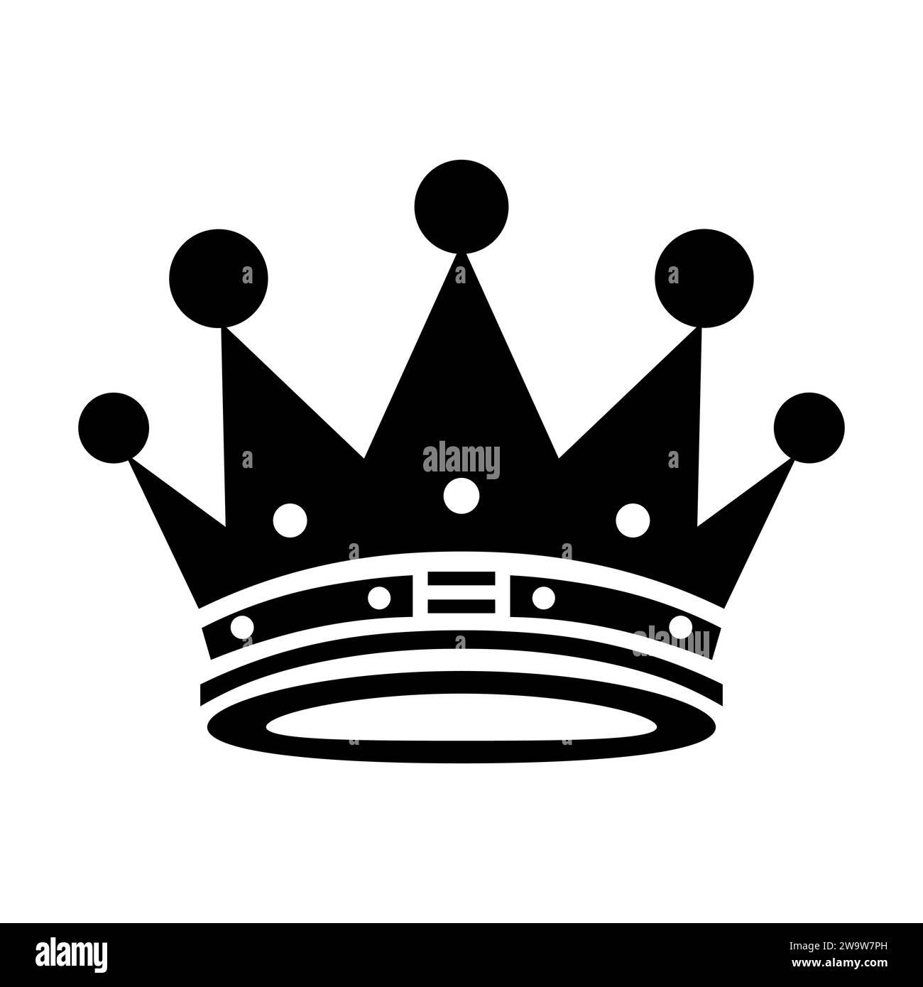 Crown black vector icon on white background Stock Vector Image & Art